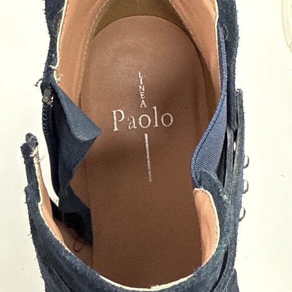 Paolo | Shoes | Linea Paolo Women Wynda Block Heel Pointy Toe Navy Suede Size 7 - Picture 6 of 6